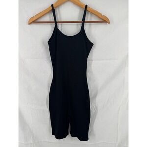 Fashion Nova Womens Nova Season Shortie Snatched Romper Black Ribbed Small NWT